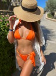 GLOSSY ORANGE ATHENA DÓŁ BIKINI